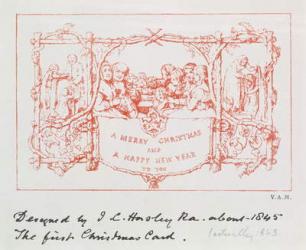 The first Christmas card, by J.C.Horsley, 1843 (litho) | Obraz na stenu