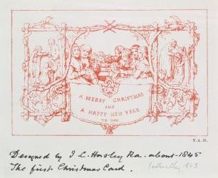 The first Christmas card, by J.C.Horsley, 1843 (litho) | Obraz na stenu