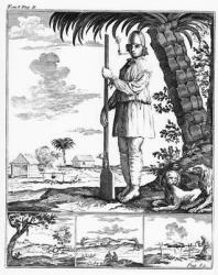Buccaneer in the West Indies, 1686 (engraving) (b/w photo) | Obraz na stenu