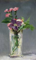 Pinks and Clematis in a Crystal Vase, c.1882 (oil on canvas) | Obraz na stenu