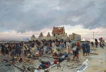 Bivouac at Le Bourget after the Battle of 21st December 1870, 1872 (oil on canvas) | Obraz na stenu