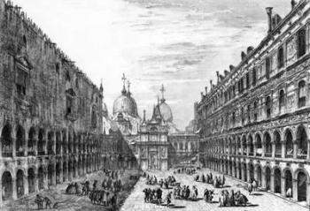 View of San Marco from the Palazzo Ducale, Venice, engraved by Michele Marieschi, 18th Century (engraving) | Obraz na stenu