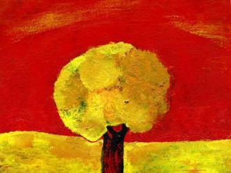 Yellow Tree, 2006, (oil on paper) | Obraz na stenu