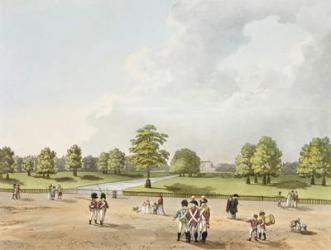 A View in St. James's Park of Buckingham House, engraved by H.Schutz (1760-1822) 1813 (coloured engraving) | Obraz na stenu