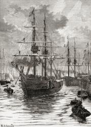 HMS Alert and HMS Discovery departing from Portsmouth, England 29 May 1875, at the start of The British Arctic Expedition of 1875-1876, led by Sir George Strong Nares. | Obraz na stenu