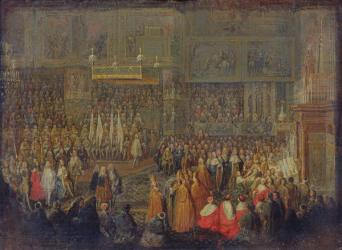 Coronation of Louis XV (1710-74) 25th October 1722, 1735 (oil on canvas) | Obraz na stenu