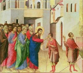 Jesus Opens the Eyes of a Man Born Blind, 1311 (egg tempera on panel) | Obraz na stenu