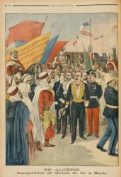 Opening of the Saida railway in Algeria, illustration from 'Le Petit Journal', 18th February 1900 (colour litho) | Obraz na stenu