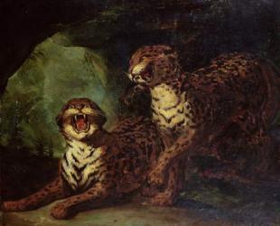 Two Leopards, c. 1820 (oil on canvas) | Obraz na stenu