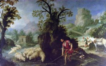 Jacob Setting the Peeled Rods before the Flocks of Laban (oil on canvas) | Obraz na stenu