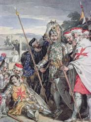 Ivanhoe by Sir Walter Scott: The death of Sir Brian de Bois-Guilbert | Obraz na stenu