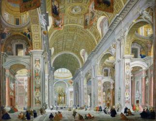 Interior of St. Peter's, Rome, c.1754 (oil on canvas) | Obraz na stenu
