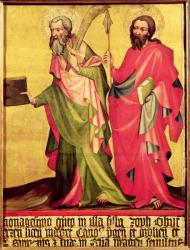 SS. Bartholomew and Thomas, right hand panel from the Epitaph of Jan of Jeran, 1395 (tempera on panel) | Obraz na stenu