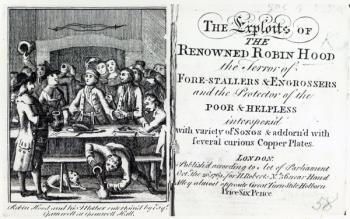 Robin Hood and his mother entertained by Esq Gamnell at Gamnell Hall, frontispiece to 'The Exploits of the Renowned Robin Hood', published 1769 (print) | Obraz na stenu