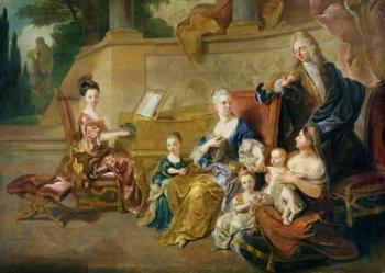 The Franqueville Family, 1711 (oil on canvas) | Obraz na stenu