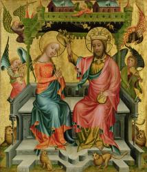 The Crowning of the Virgin, from the right wing of the Buxtehude Altar, 1400-10 (tempera on panel) | Obraz na stenu