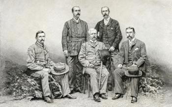 Members of Sir Henry Morton Stanley's Emin Pasha Relief Expedition, 1890 (wood engraving) | Obraz na stenu