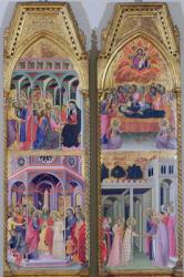 Triptych of the Coronation of the Virgin, left and right panels (oil on panel) | Obraz na stenu
