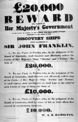 Poster offering a reward for the discovery of the lost Franklin Artic Expedition, 1850 (printed paper) | Obraz na stenu