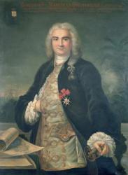 Bertrand-Francois Mahe de la Bourdonnais (1699-1753) (oil on canvas) | Obraz na stenu