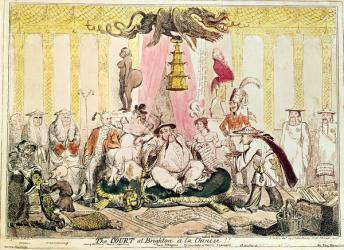 The Court at Brighton a la Chinese, 1816 (hand-coloured engraving) | Obraz na stenu