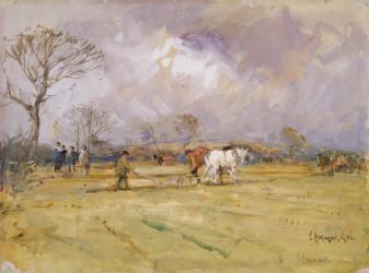 The Plough Team, 1905 (w/c on paper) | Obraz na stenu