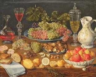 Still life with fruit (oil on canvas) | Obraz na stenu