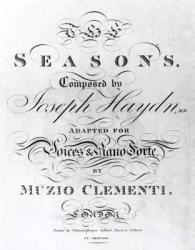 Cover of the score sheet of 'Seasons' by Joseph Haydn (1732-1809) (engraving) (b/w photo) | Obraz na stenu