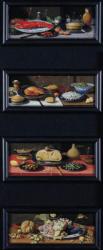 Four Still Lives of Food and Fruit (oil on panel) | Obraz na stenu