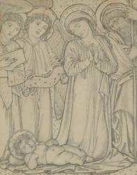 The Holy Family, c.1874 (chalk on paper) | Obraz na stenu