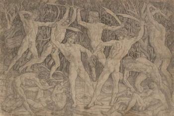 Battle of Ten Naked Men, 1465 (engraving) | Obraz na stenu