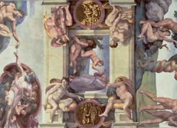Sistine Chapel Ceiling (1508-12): The Creation of Eve, 1510 (fresco) (post restoration) | Obraz na stenu