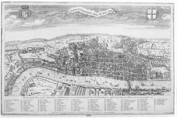 A view of London about the year 1560 (engraving) | Obraz na stenu