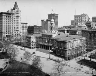 City Hall and Park, New York, c.1900 (b/w photo) | Obraz na stenu