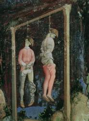 St. George and the Princess of Trebizond, detail of two hanging men from the left hand side, c.1433-38 (fresco) | Obraz na stenu