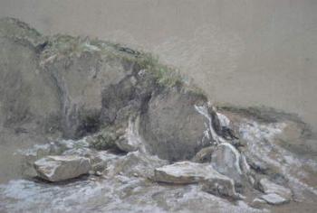 Rocks and Sea, Isle of Wight, (drawing) | Obraz na stenu