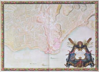 Ms. 988 T. III fol. 42 Map of the environs of the town and castle of Oléron, from the Atlas of Louis XIV (pen, ink and gouache on paper) | Obraz na stenu