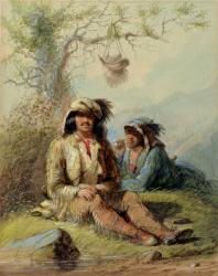 Trappers, 1858 (w/c on paper) | Obraz na stenu
