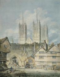 Cathedral church at Lincoln, 1795 (watercolour) | Obraz na stenu