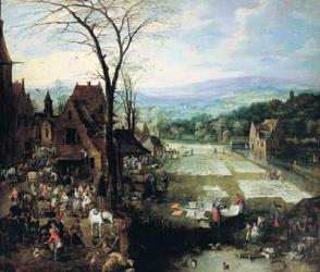 Market and Bleaching Ground, 1620-22 (oil on canvas) | Obraz na stenu