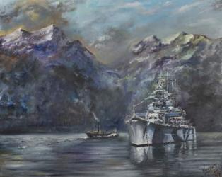 Tirpitz, Norway, 1995, (Oil on canvas board) | Obraz na stenu