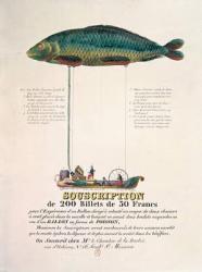 Poster advertising the subscription for a dirigible balloon in the shape of a fish (colour litho) | Obraz na stenu
