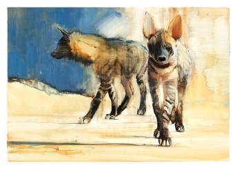 Striped Hyaenas, 2010 (oil on paper) | Obraz na stenu