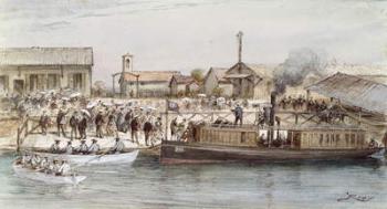 The Inauguration of the Suez Canal by the Empress Eugenie (1826-1920) 17th November 1869 (w/c on paper) | Obraz na stenu