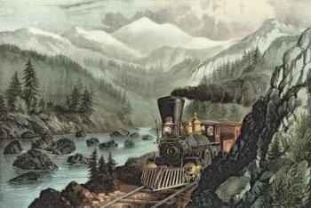 The Route to California. Truckee River, Sierra Nevada. Central Pacific railway, 1871 (litho) | Obraz na stenu