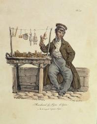The Gingerbread Seller, number 25 from 'The Cries of Paris' series, engraved by Francois Seraphin Delpech (1778-1825) (litho) | Obraz na stenu