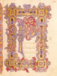 Ms 479 fol.32 Initial 'P' from 'Les Evangiles de l'Abbaye de Cysoing' (vellum) | Obraz na stenu