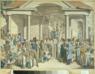 Health Community at the Karlsbader Fountain, 1810 (aquatint drawing) | Obraz na stenu