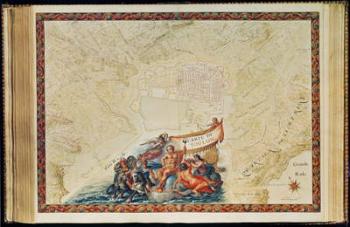 Ms. 987, Vol.2 fol.63 Plan of Toulon, from the 'Atlas Louis XIV', 1683-88 (gouache on paper) | Obraz na stenu