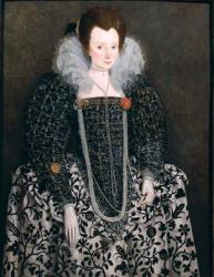 Portrait of a Woman, traditionally identified as Mary Clopton (born Waldegrave) of Kentwell Hall, Suffolk, c.1600 (oil on panel) | Obraz na stenu